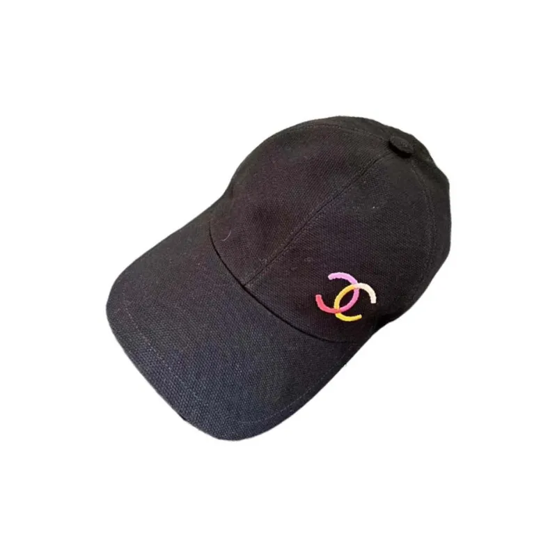 CHANEL Cotton Baseball Caps Women's Black-1