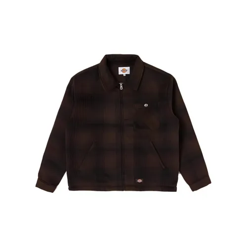 Dickies Jackets Men Coffee Black Plaid Style