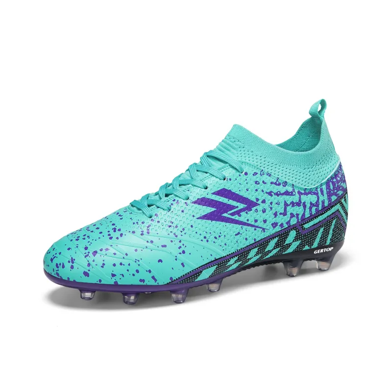 GERTOP Soccer Shoes Unisex Low Top White Pink, White Gold, Aqua, Black-7
