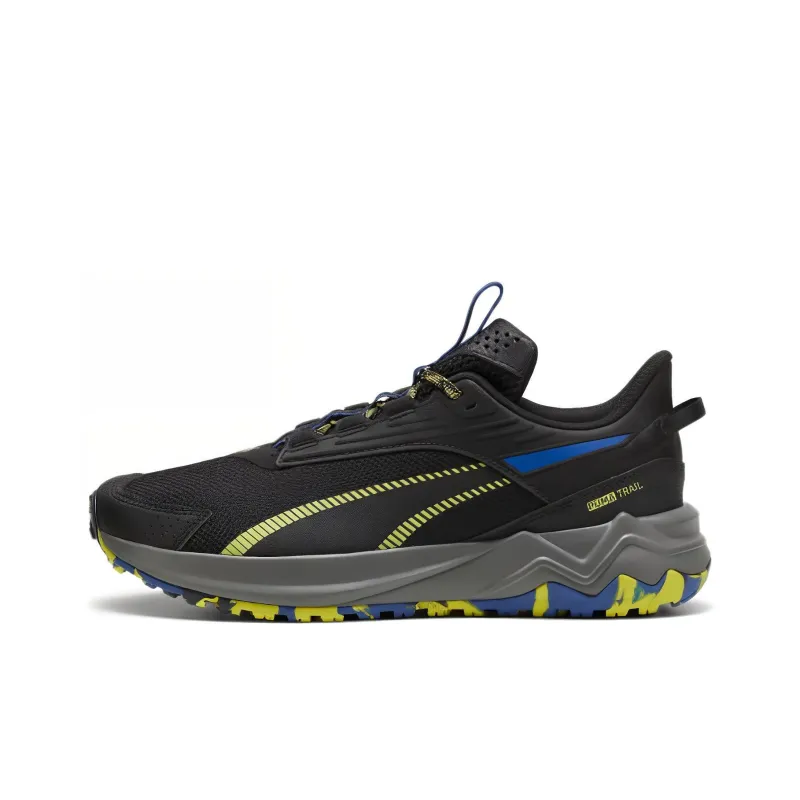 PUMA Anti Slip Wear Resistant Low Top Running Shoes Unisex Black Yellow-0