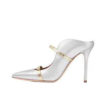 Malone Souliers Maureen Closed Toe Slippers 10cm Women's Silver