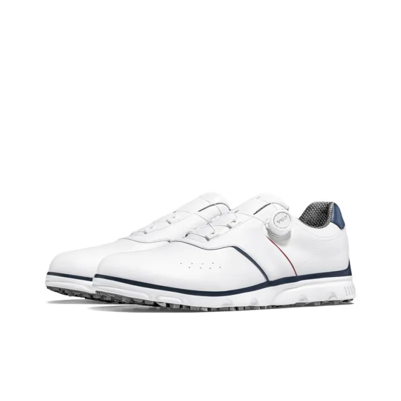 PGM Low Top Golf Shoes Men's White Blue Red-2