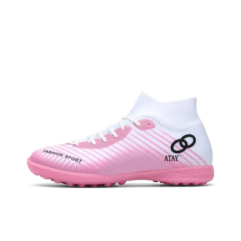 ATAY Anti-Slip Wear-Resistant Soccer Shoes Unisex Pink-0