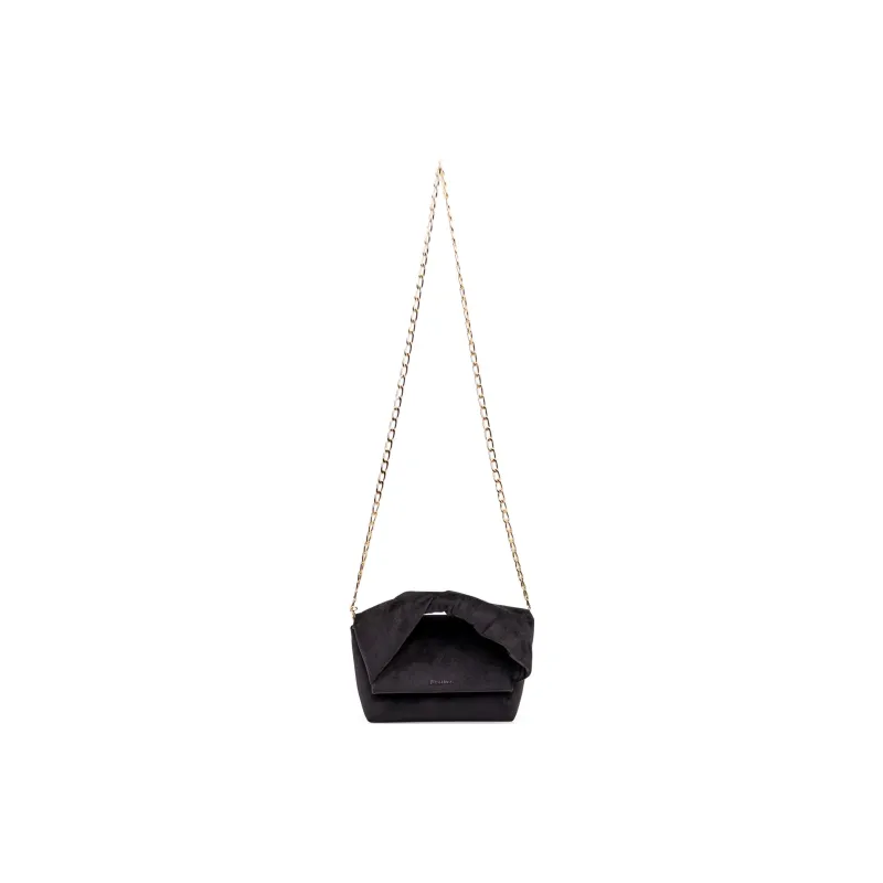 JW Anderson Logo Detailed Midi Velvet Handbag-1