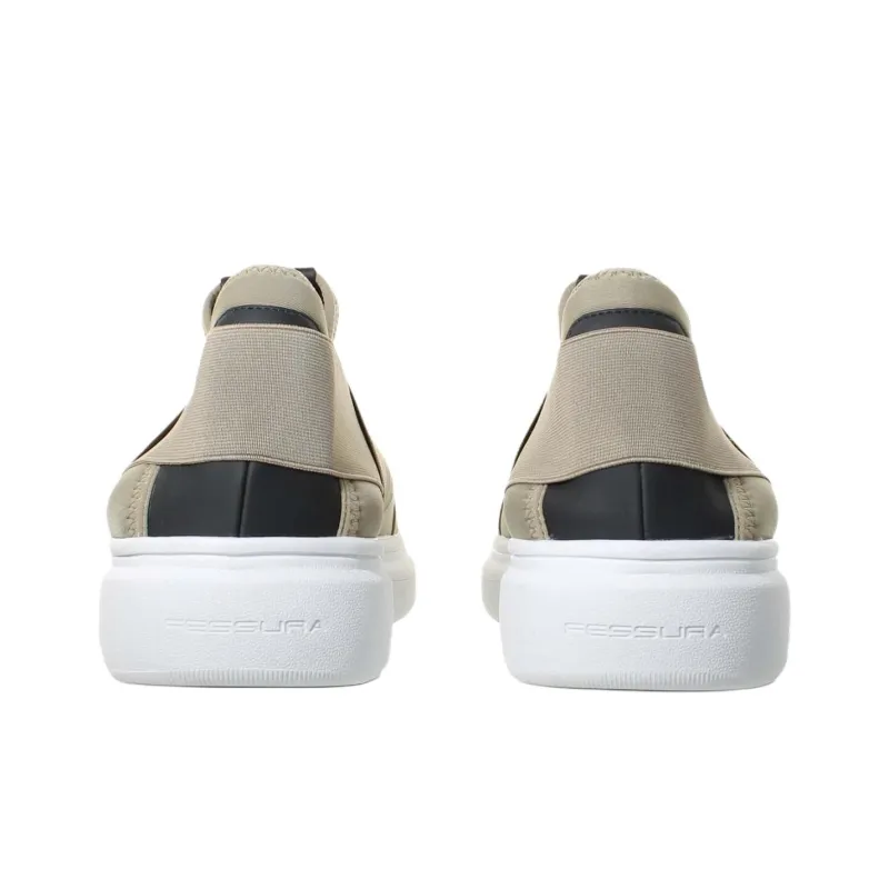 FESSURA Edge Low-Top Casual Shoes 4cm Women's Gray White-4