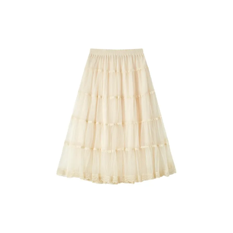 EICHITOO Casual Long Skirts Women's Ecru-1