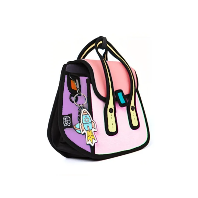 JumpFromPaper Cowhide With Polyester Chain Bag One Shoulder Handbag Regular Unisex Pink-5