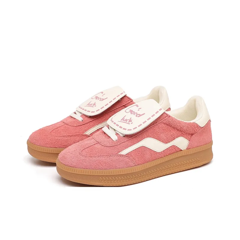 MASONONCE German Army Trainers Anti-Slip Wear-Resistant Low-Top Skateboard Shoes Men's Pink-1