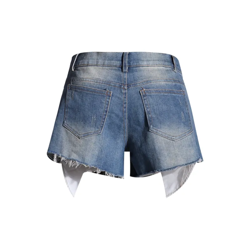 Kazakhstan Denim Shorts Women's Light Blue-1