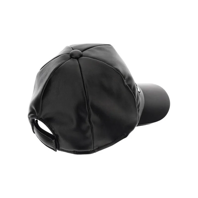 CHIARA FERRAGNI Artificial Leather Baseball Caps Men's Black-1