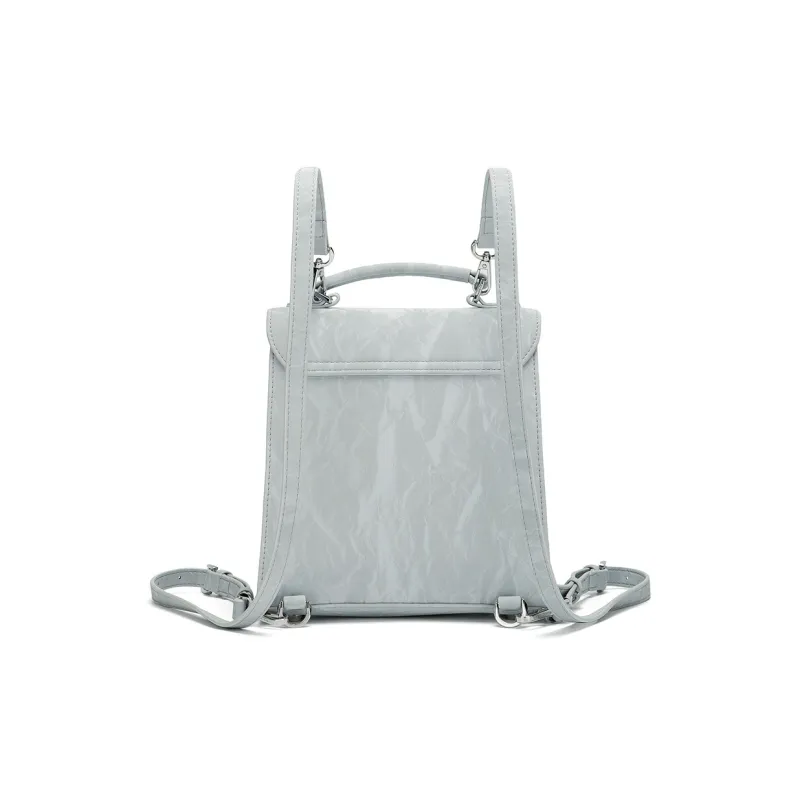 MEXICAN Polyurethane Handbag, Backpack, Travel Backpack Regular Women's Gray Blue/Light Apricot/Silver Gray-3