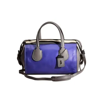COACH Gloves Made Of Tanned Leather Crossbody Handbags Large Size Unisex Silver/Purple Blend Gray