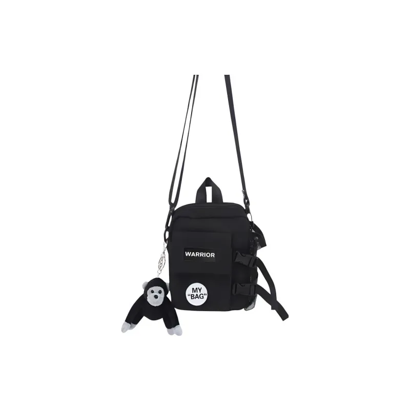 Warrior Nylon Shoulder Bag Regular Unisex Black-0