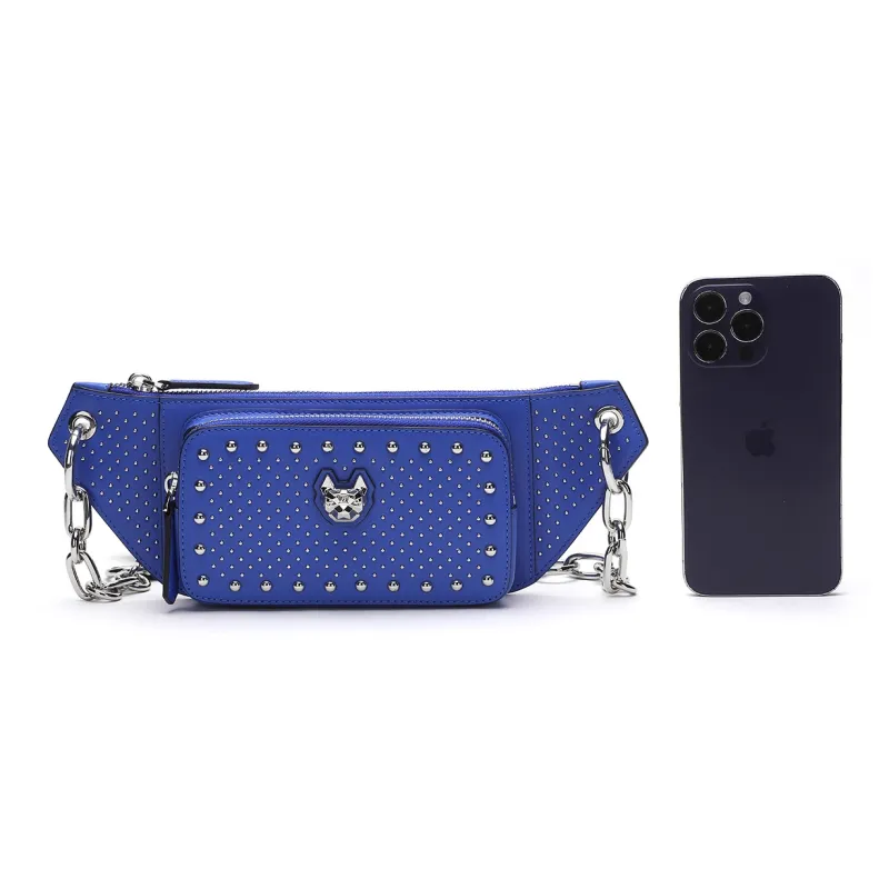 Miguel Vieira Cow Leather Crossbody Bag Small Size Women's Blue/Red/White-6