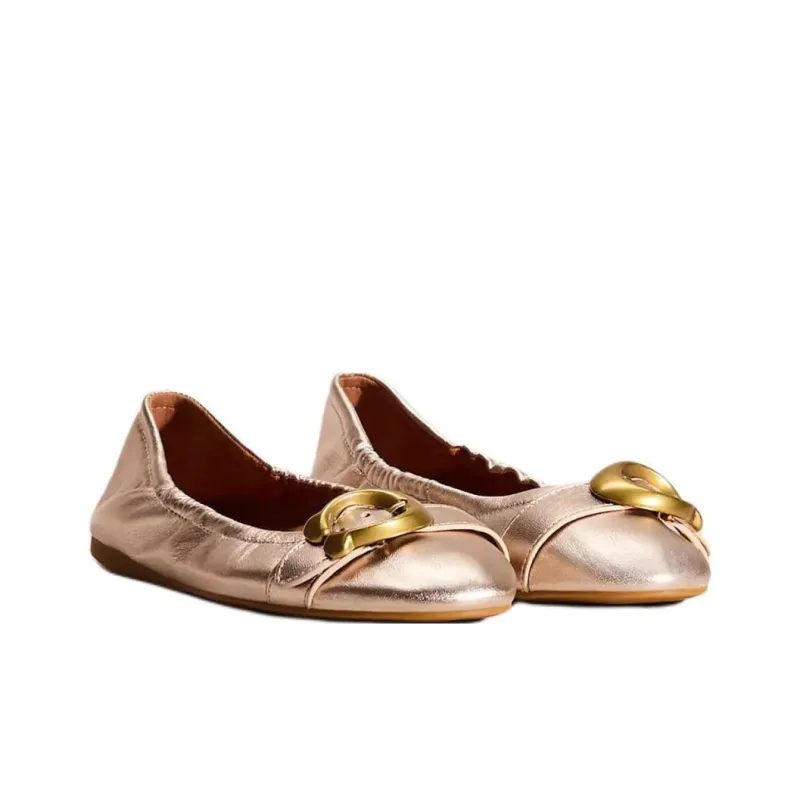 COACH Stanton Casual Single Shoes Women's Gold-2