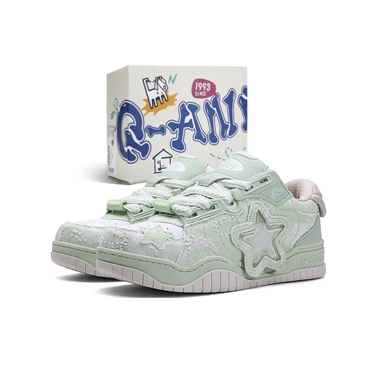 Q AND Slip Resistant Cushioning, Abrasion Resistant, Breathable, Height Increasing Low Top Skateboard Shoes Unisex-25