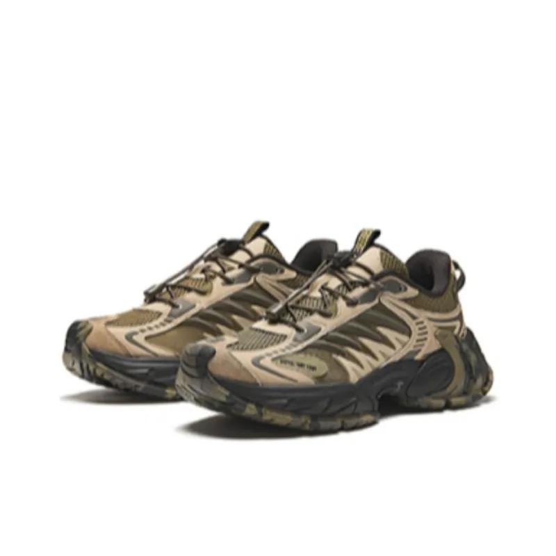 Anta Star Moon 2 Wear-Resistant Height Increasing Low-Top Chunky Sneakers Men's Forest Green Charcoal Gray-1