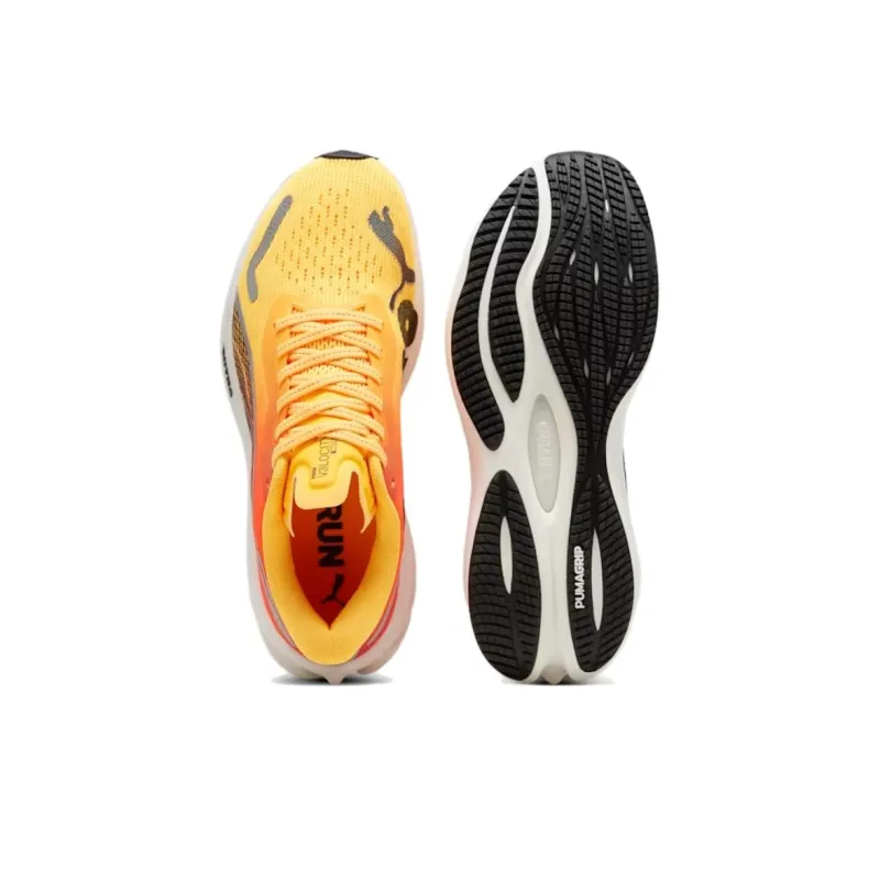 PUMA Velocity Nitro 3 Anti Slip Wear Resistant Low Top Long Distance Running Shoes Women's Yellow Orange-3