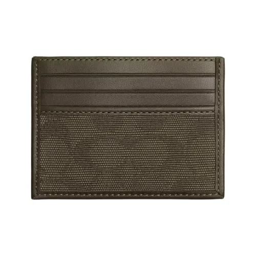 COACH Card Case Canvas With Calfskin Card Holder Mini Unisex Army Green