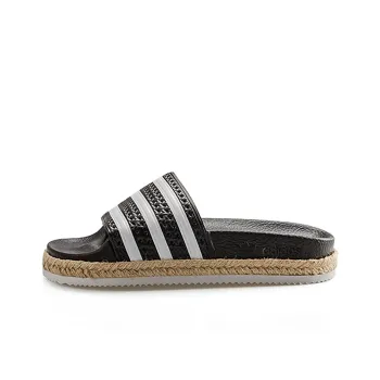 Adidas Adilette Rubber Sole Slip-Resistant Slide Slippers Women's Black White
