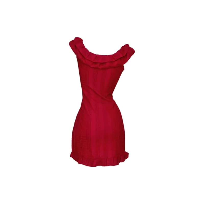 JOSR Sleeveless Dresses Women's Red-1