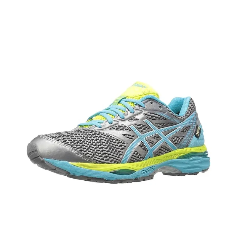 Asics Gel-Cumulus 18 Anti-Slip And Wear-Resistant Breathable Low-Top Running Shoes Women's Black Blue-2
