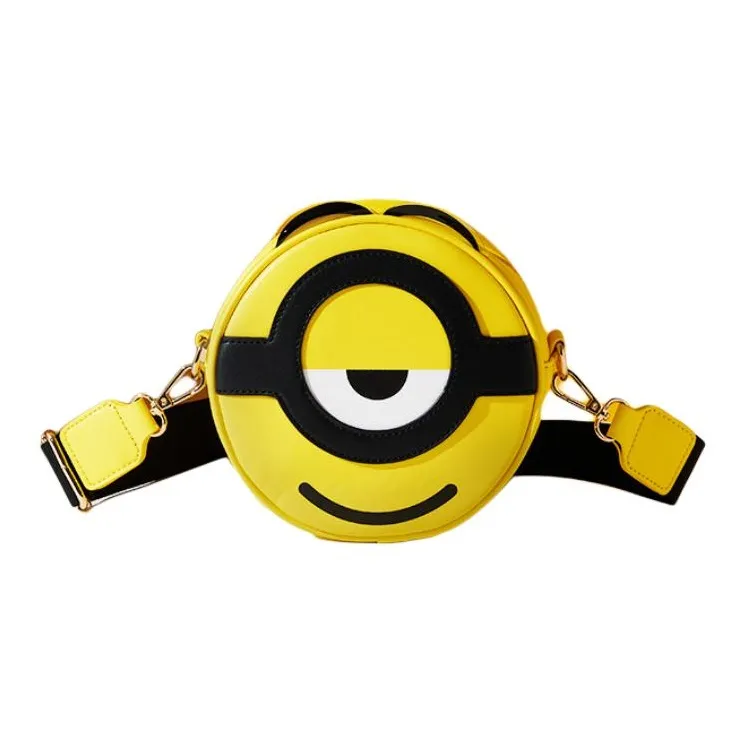 MINIONS PU Small Round Bag, Crossbody Bag, Shoulder Bag Unisex Lemon-1
