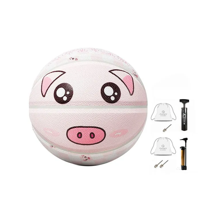 Kuangmi Checkerboard Collection PU Basketball White Pink Size 7 Training Unisex-0