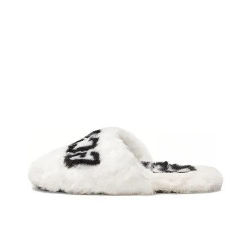 GCDS Logo-print Faux-fur Slippers