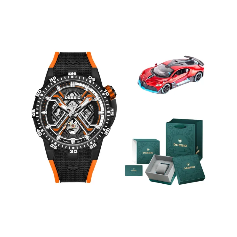 DEESIO Xingji Gate Collection Automatic Mechanical Movement Rubber Strap Watch Men's Watches Cut Out Dial-9