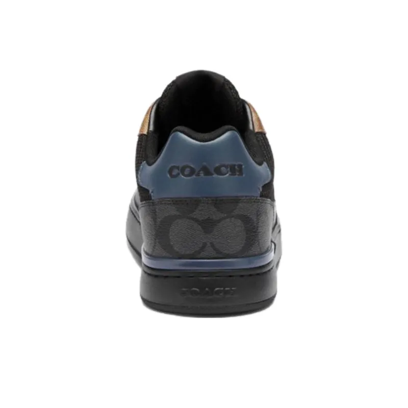 COACH Clip Court Low-Top Skateboard Shoes Men's Black-4