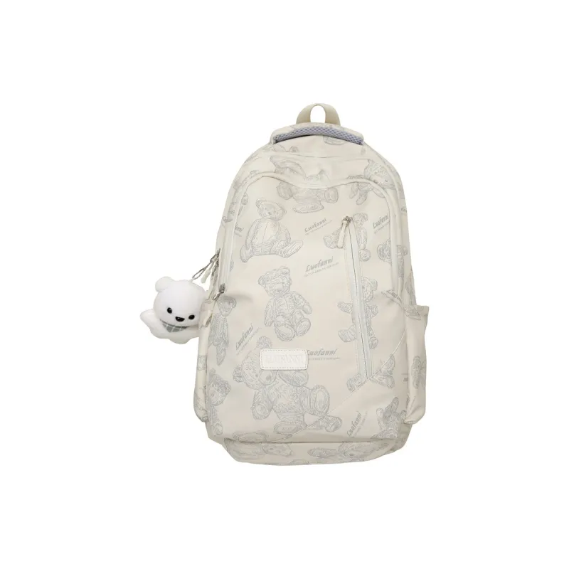 Venerable Brahma Nylon Backpack Large Size Women's Black/Ecru/Gray/Purple/Green-2