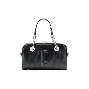 PECO Genuine Leather Handbag, Shoulder Bag, Crossbody Bag Unisex Black/White/Pink