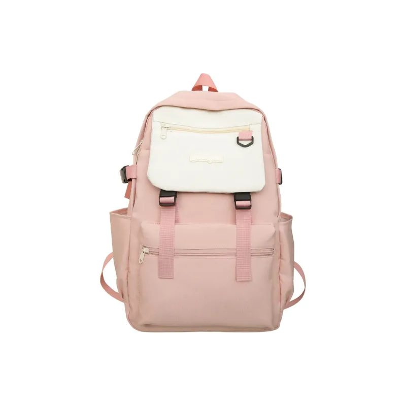 KAKAXI Nylon Backpack Unisex Black/Pink/Dark Khaki/Light Khaki-2