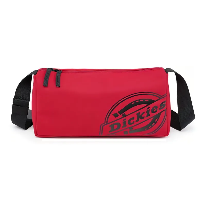 Dickies Polyester Cylinder Toast Bag Pillow Bag Shoulder Bag Commute Crossbody Bag Regular Unisex Black/Red-5