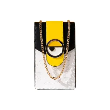 MINIONS Imitation Leather Shoulder Bag Crossbody Bag Small Size Women's Yellow/Black/White