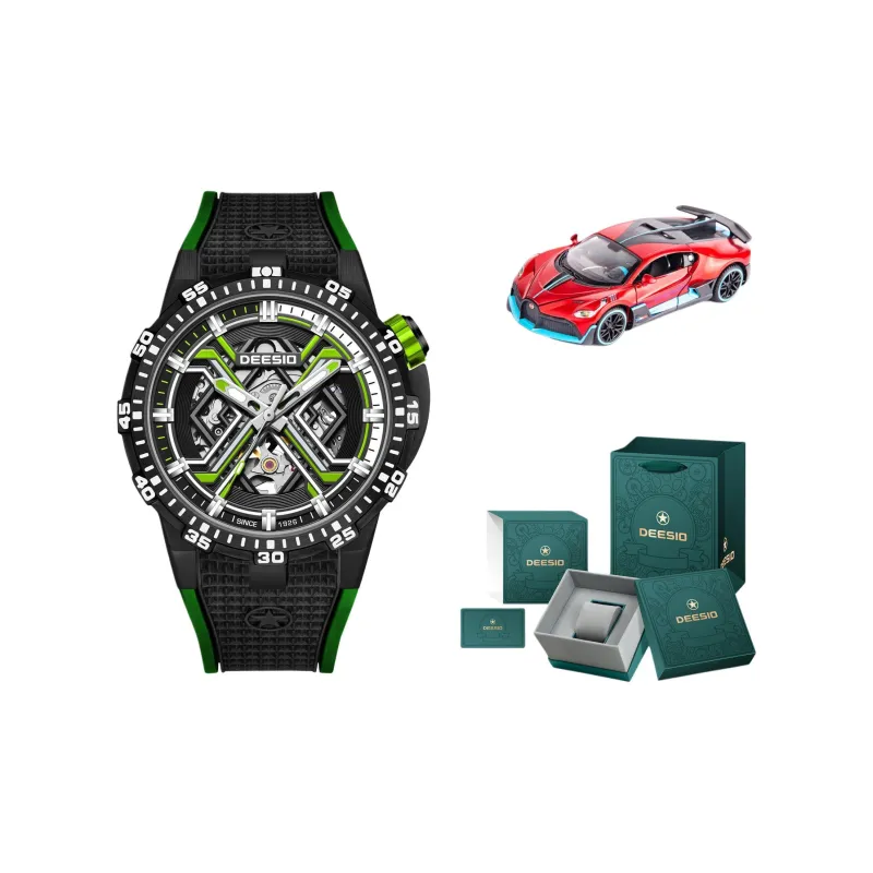 DEESIO Xingji Gate Collection Automatic Mechanical Movement Rubber Strap Watch Men's Watches Cut Out Dial-5