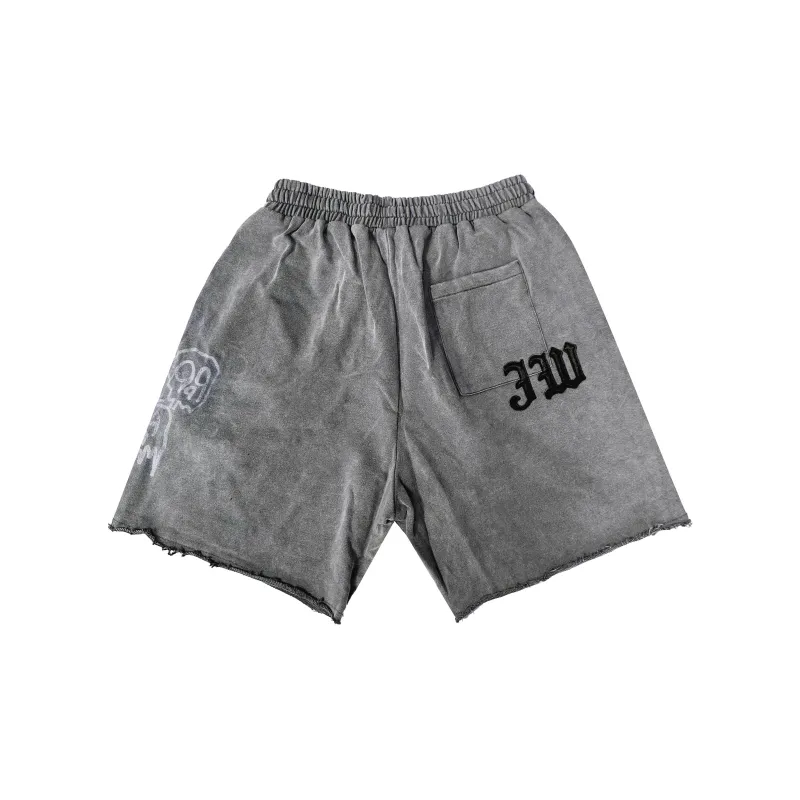 Juice Wrld SS24 Casual Shorts Unisex Light Gray-1