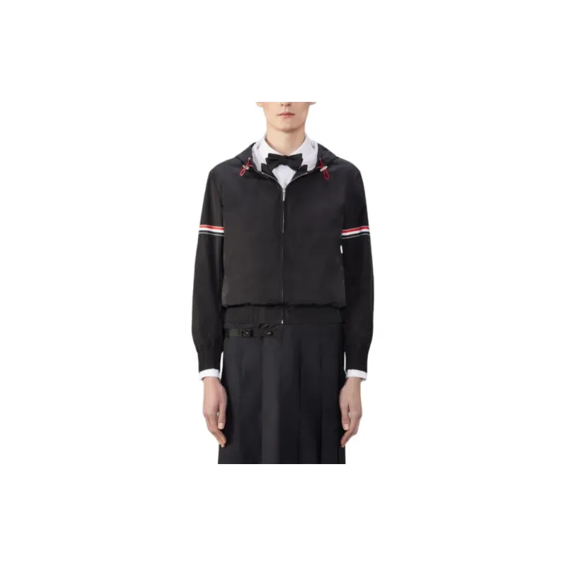 THOM BROWNE Stripe Detailed Zip Up Jacket-1