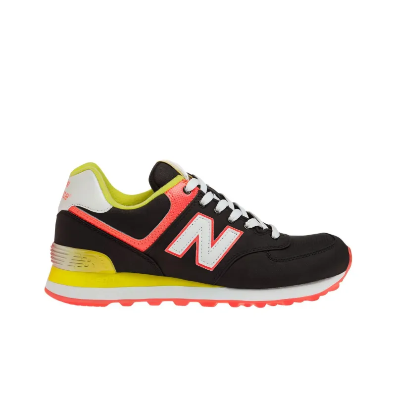 New Balance NB 574 Cushioning Anti Slip And Wear Resistant Low Top Running Shoes Women's Black Yellow-1