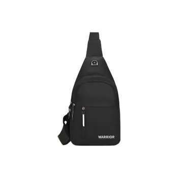 Warrior Fabric Shoulder Bag, Crossbody Bag, Sling Bag Regular Men's Black