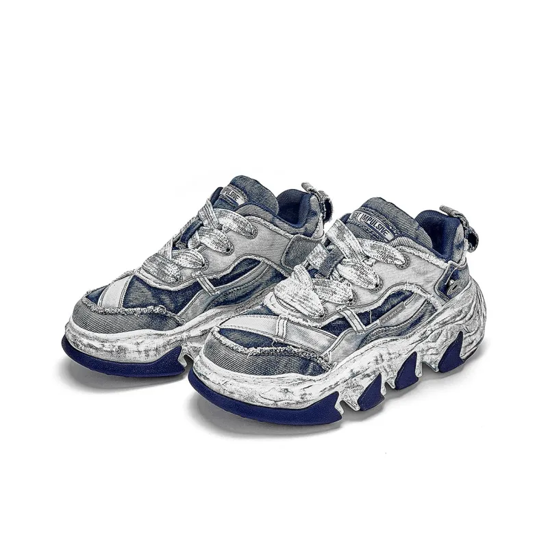 NEXT IMPULSIVE Reassembled Denim Collection Low Top Casual Shoes Unisex Blue-2