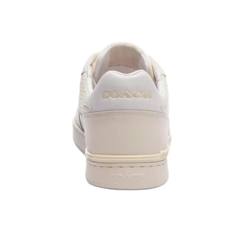 COACH Clip Court Low Top Skateboard Shoes Men's White-4