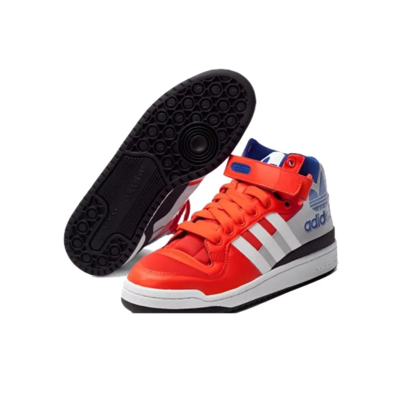Adidas Originals FORUM Mid Rs Xl Cushioning Wear Resistant Mid Top Skateboard Shoes Men's Red White Blue-3