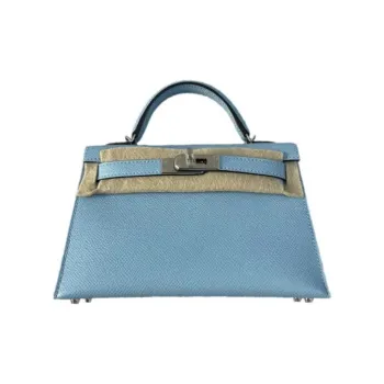 HERMES Mini Kelly Generation 1 Epsom Leather Shoulder Bag Crossbody Bag Handbag Women's D2 NEW BLEU JEAN Denim Blue