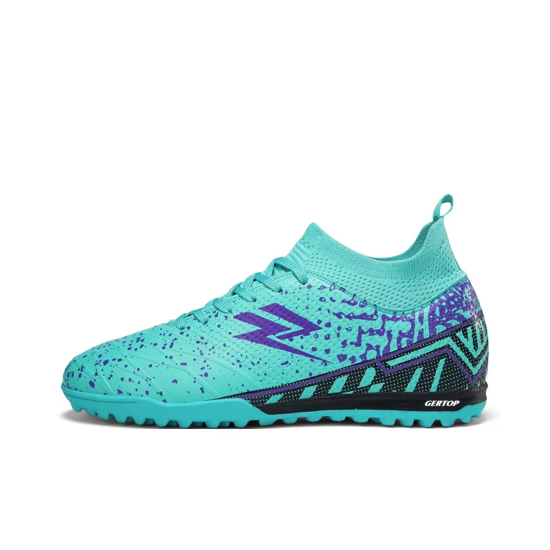GERTOP Soccer Shoes Unisex Low Top White Pink, White Gold, Aqua, Black-18