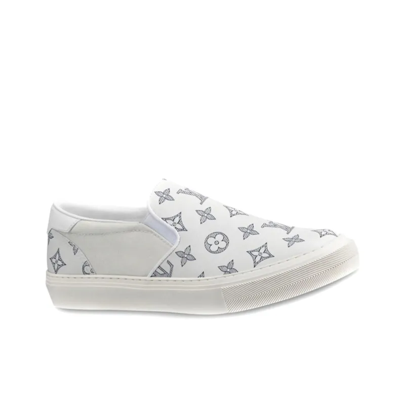 LOUIS VUITTON Trocadero Low-Top Stylish Skateboarding Shoes Men's White-2