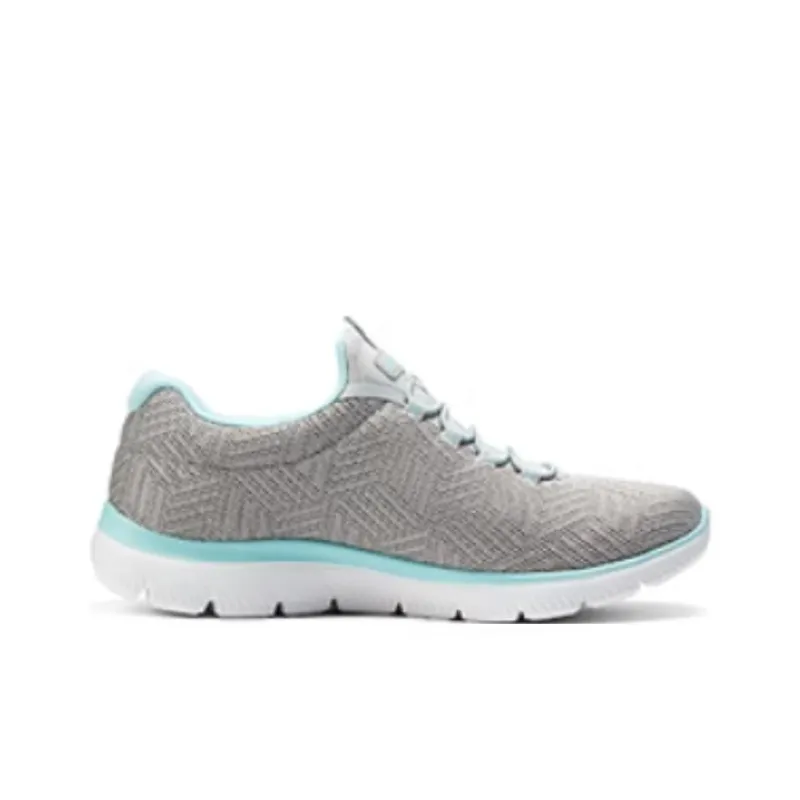 Skechers Cushioning Low-Top Running Shoes Women's Blue Gray-1