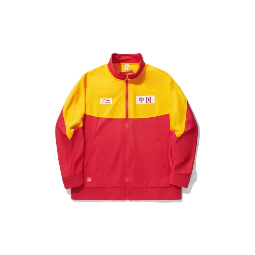 LiNing Jackets Unisex Glory Red Spectrum Yellow