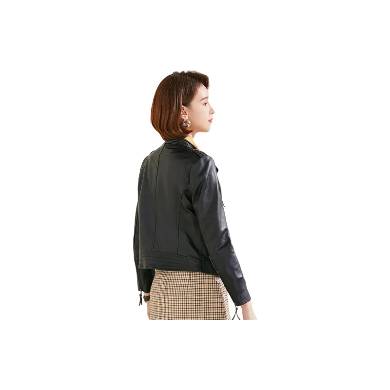 FORTEI Leather Jacket Women's Black-1